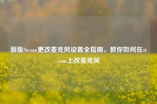 新版Steam更改麦克风设置全指南,教你如何在steam上改麦克风