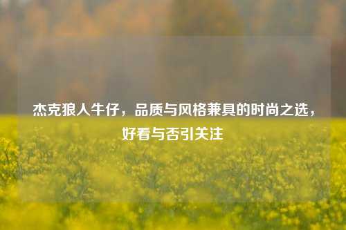 杰克狼人牛仔,品质与风格兼具的时尚之选,好看与否引关注