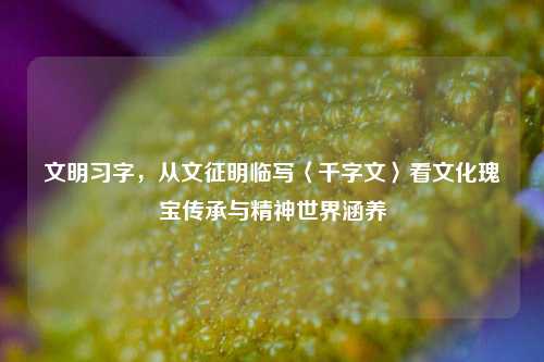 文明习字,从文征明临写〈千字文〉看文化瑰宝传承与精神世界涵养