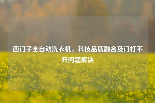 西门子全自动洗衣机,科技品质融合及门打不开问题解决