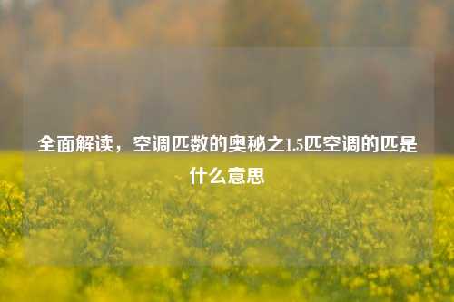 全面解读,空调匹数的奥秘之1.5匹空调的匹是什么意思