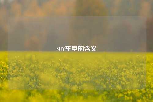 SUV车型的含义