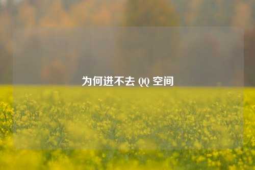 为何进不去 QQ 空间