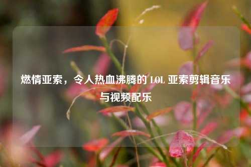 燃情亚索,令人热血沸腾的 LOL 亚索剪辑音乐与视频配乐