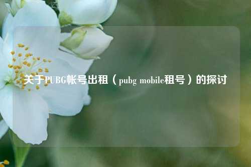 关于PUBG帐号出租(pubg mobile租号)的探讨