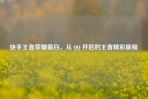 快手王者荣耀萌白，从 QQ 开启的王者精彩旅程