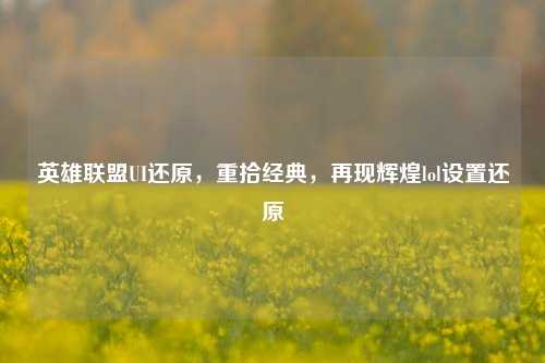 英雄联盟UI还原,重拾经典,再现辉煌lol设置还原