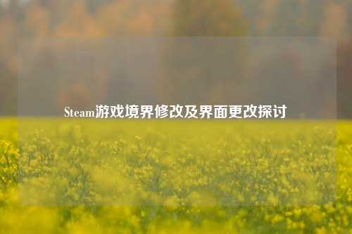 Steam游戏境界修改及界面更改探讨