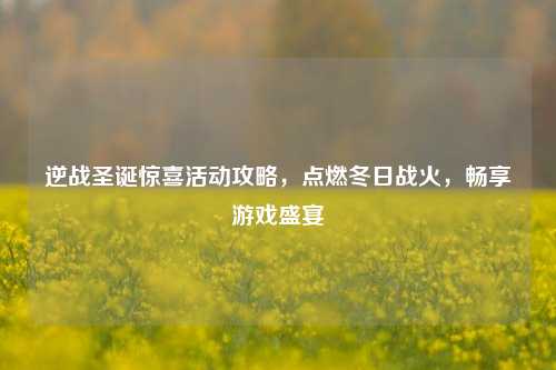 逆战圣诞惊喜活动攻略,点燃冬日战火,畅享游戏盛宴