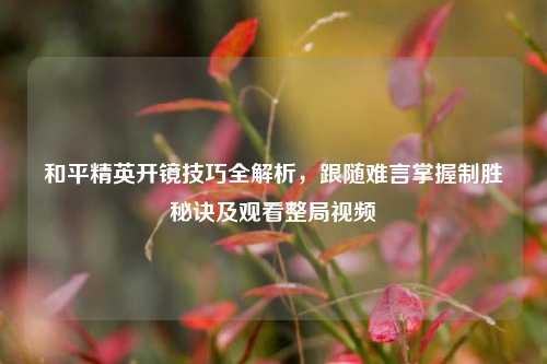 和平精英开镜技巧全解析，跟随难言掌握制胜秘诀及观看整局视频