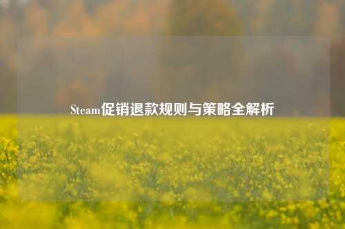 Steam促销退款规则与策略全解析