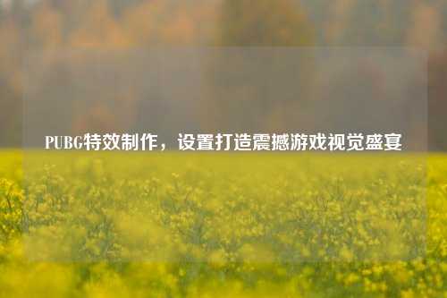 PUBG特效制作，设置打造震撼游戏视觉盛宴