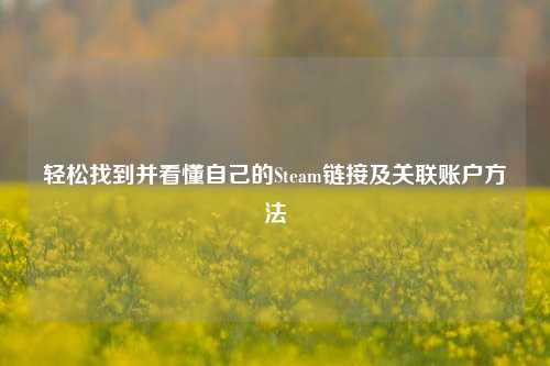 轻松找到并看懂自己的Steam链接及关联账户方法