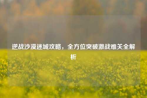 逆战沙漠迷城攻略，全方位突破激战难关全解析