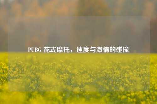 PUBG 花式摩托,速度与激情的碰撞