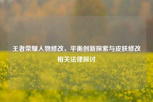 王者荣耀人物修改，平衡创新探索与皮肤修改相关法律探讨