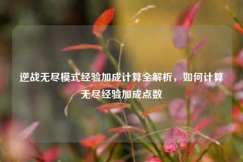 逆战无尽模式经验加成计算全解析，如何计算无尽经验加成点数