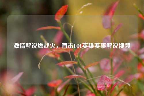 激情解说燃战火，直击LOL英雄赛事解说视频