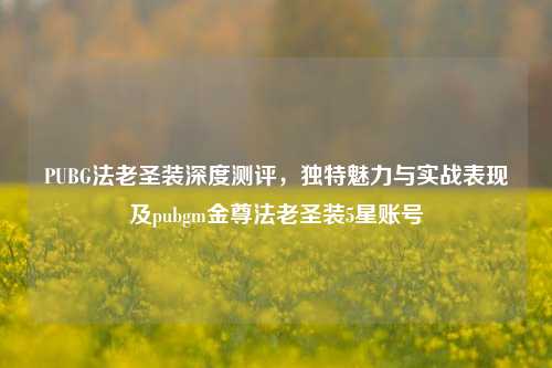 PUBG法老圣装深度测评，独特魅力与实战表现及pubgm金尊法老圣装5星账号