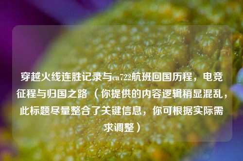 穿越火线连胜记录与ca722航班回国历程，电竞征程与归国之路 （你提供的内容逻辑稍显混乱，此标题尽量整合了关键信息，你可根据实际需求调整）