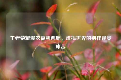王者荣耀爆衣福利西施，虚拟世界的别样视觉冲击