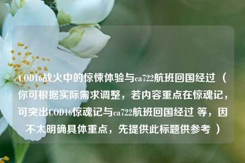 COD16战火中的惊悚体验与ca722航班回国经过 （你可根据实际需求调整，若内容重点在惊魂记，可突出COD16惊魂记与ca722航班回国经过 等，因不太明确具体重点，先提供此标题供参考 ）