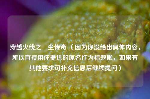 穿越火线之雮尘传奇 (因为你没给出具体内容,所以直接用你提供的原名作为标题啦,如果有其他要求可补充信息后继续提问)