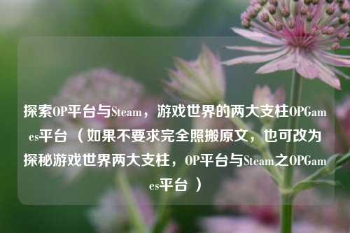 探索OP平台与Steam，游戏世界的两大支柱OPGames平台 （如果不要求完全照搬原文，也可改为探秘游戏世界两大支柱，OP平台与Steam之OPGames平台 ）