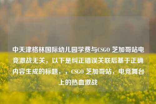 中天津格林国际幼儿园学费与CSGO 芝加哥站电竞激战无关，以下是纠正错误关联后基于正确内容生成的标题，，CSGO 芝加哥站，电竞舞台上的热血激战