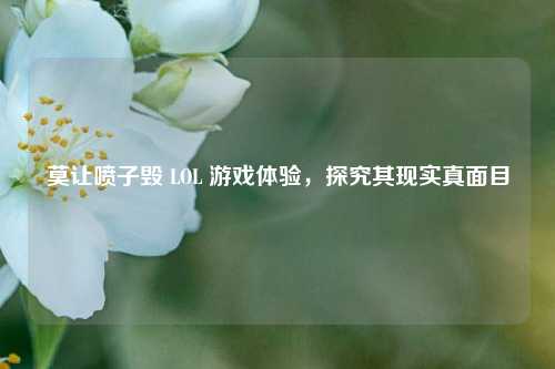 莫让喷子毁 LOL 游戏体验，探究其现实真面目