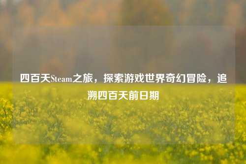 四百天Steam之旅,探索游戏世界奇幻冒险,追溯四百天前日期