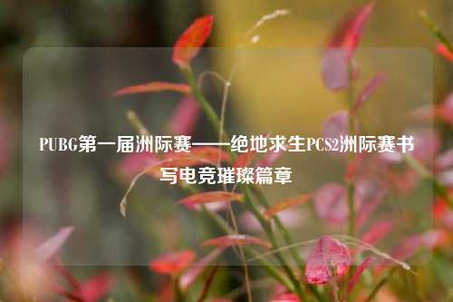 PUBG第一届洲际赛——绝地求生PCS2洲际赛书写电竞璀璨篇章