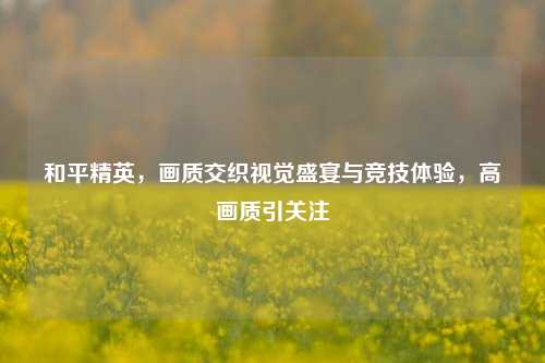 和平精英，画质交织视觉盛宴与竞技体验，高画质引关注