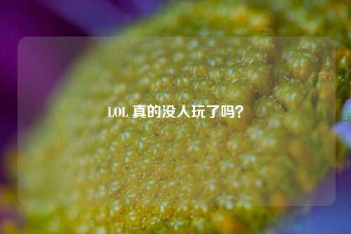 LOL 真的没人玩了吗？