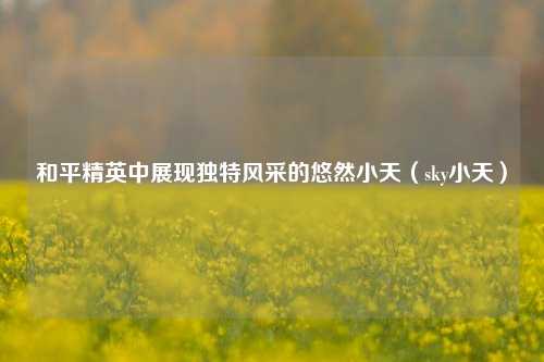 和平精英中展现独特风采的悠然小天（sky小天）