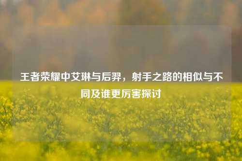 王者荣耀中艾琳与后羿，射手之路的相似与不同及谁更厉害探讨