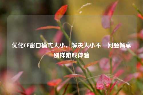 优化CF窗口模式大小，解决大小不一问题畅享别样游戏体验