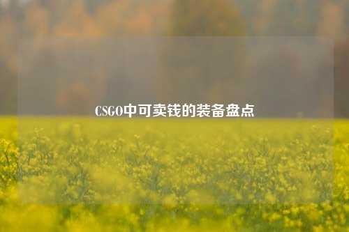CSGO中可卖钱的装备盘点