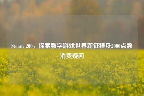 Steam 200，探索数字游戏世界新征程及2000点数消费疑问