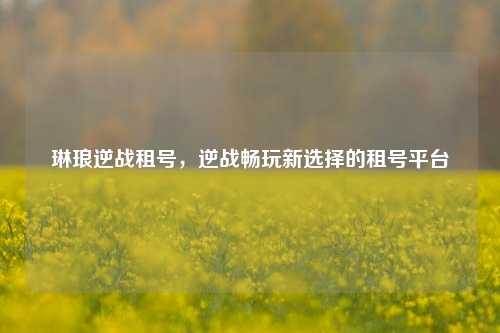 琳琅逆战租号,逆战畅玩新选择的租号平台