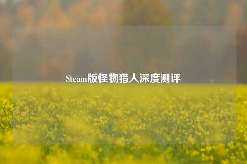Steam版怪物猎人深度测评