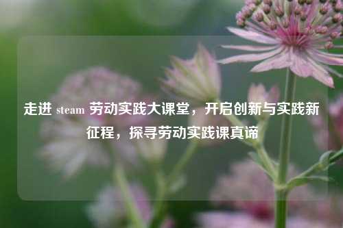 走进 steam 劳动实践大课堂，开启创新与实践新征程，探寻劳动实践课真谛