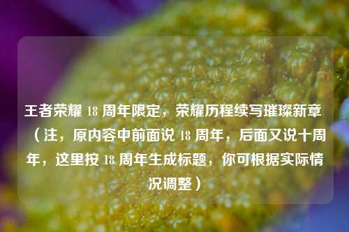 王者荣耀 18 周年限定,荣耀历程续写璀璨新章 (注,原内容中前面说 18 周年,后面又说十周年,这里按 18 周年生成标题,你可根据实际情况调整)