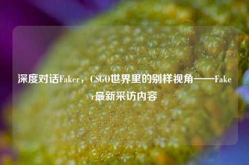 深度对话Faker,CSGO世界里的别样视角——Faker最新采访内容