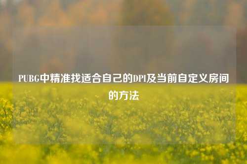 PUBG中精准找适合自己的DPI及当前自定义房间的方法