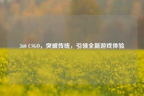 360 CSGO，突破传统，引领全新游戏体验