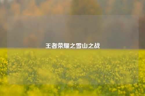 王者荣耀之雪山之战