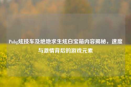 Pubg炫技车及绝地求生炫白宝箱内容揭秘,速度与激情背后的游戏元素