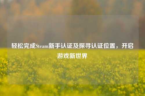 轻松完成Steam新手认证及探寻认证位置，开启游戏新世界