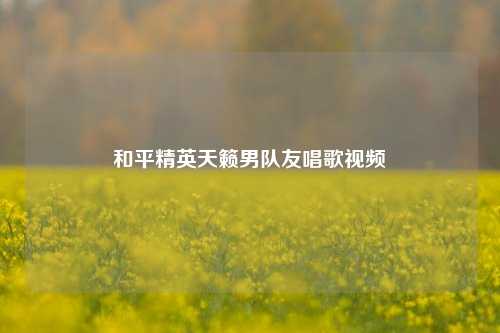 和平精英天籁男队友唱歌视频